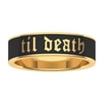 thumbnail image 2 of 6mm Wide Til Death Black Enamel Band Ring, Til Death Ring for Men and Women, Gift for Couple, Promise Ring - 925 Silver, 2 of 5