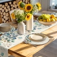 thumbnail image 4 of Blue Teal Botanical Round 15 Inch Placemats Set of 6, Weeping Fall Eucalyptus Leaves Rustic HeatResistant Non Slip Place Mats for Dining Table, Wipeable Braided Kitchen Table Mats for Housewarming, 4 of 9