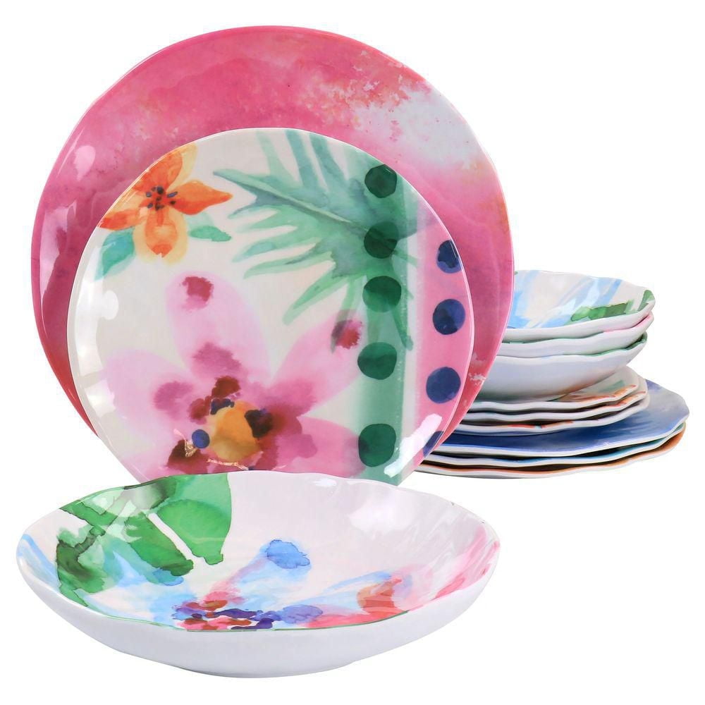 Tia Mowry 12 Piece Dinneware Set, Floral Design