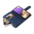 thumbnail image 2 of Allytech Wallet Case for Samsung Galaxy A32 5G 6.5-inch Phone (Not fit A32 4G) - Folio Flip Cover Kickstand Multiple Cards Holders Cash Pocket Zipper Wallet Case with Hand Wrist Shoulder Strap - Blue, 2 of 6