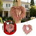 thumbnail image 2 of 19.6" Pink Artificial Flower Heart Wreath - Romantic Valentine's Day Decor for Anniversary, Wedding, Spring Festival and Front Door Home Wall Decoration, 2 of 6