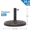 thumbnail image 4 of Abble 27 lbs. Lotus Design Umbrella Base Outdoor Market Umbrella Stand for Patio, Garden, Backyard, Poolside in Antique Bronze, 4 of 8