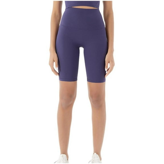 Ashirexll Women's Shorts, High Waisted Shorts Women, Solid Color Elastic High Waist Lift The Hip Yoga Five Cents Pants