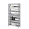 thumbnail image 4 of Convenience Concepts Oxford Five-Tier Bookcase with Drawer in Gray Wood Finish, 4 of 7