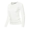 thumbnail image 2 of A2Y Women's Fitted Crew Neck Long Sleeve Pullover Classic Sweater White S, 2 of 5