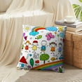 thumbnail image 3 of LALILO Throw Pillow Covers Kids Clouds Sun Rainbow Child Like Children Cushion Cover 18" x 18", 2 Pack, 3 of 6