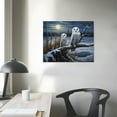 thumbnail image 3 of Nawypu Snowy Owls Canvas Wall Art Print, Owl Artwork, 3 of 4