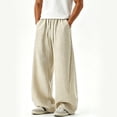 thumbnail image 5 of WRKEKC Joggers for Men Solid Drawstring Elastic Waist Curved Leg Pocket Trousers Loose Casual Sport Summer Breathable Lightweight, 5 of 6