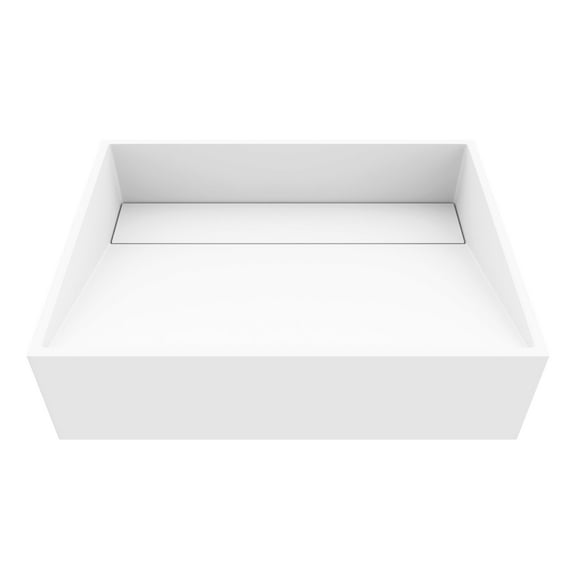 VIGO Starr Modern White Matte Stone 17 in. L x 13 in. W x 5 in. H Rectangular Vessel Bathroom Sink