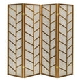 thumbnail image 6 of 4 Panels Room Divider Screen with Jute Insert Geometric Cutout Wood 71” High x 70” Wide, 6 of 6
