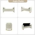 thumbnail image 6 of Upholstered Flip-Top Storage Bench Button Tufted with Pillows Golden Base for Home Bedroom White, 6 of 7