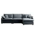 thumbnail image 5 of 3 Person Sofa, Upholstered Couches for Living Room with Footstool and Throw Pillows, 3 Seat Sofa for Living Room, Apartment, Office,Apartmen, Gray, 5 of 9