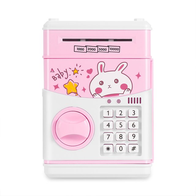 Piggy Bank Checkout Money Automático Con Pase Para Niños Cajero Automático Cajas Fuertes Regalo Para Niños Mini Lockbox Guardurnaity HA025422-01