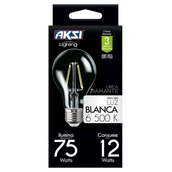 Foco Led Filamento A19 12W Luz Blanca
