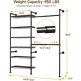 thumbnail image 2 of H2 Wall Mounted Clothing Rack, Expandable Industrial Pipe Clothes Rack Garment Racks for Hanging Clothes, Heavy Duty Closet Organizers and Storage in Closet System, Black, 2 of 9