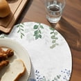 thumbnail image 4 of Round Placemats Set of 4 Blue Hydrangea Place Mats Washable Woven Placemat Green Eucalyptus Leaves Flowers Circle Braided Table Mat for Kitchen Dining Table Party Home Decor 15 Inch, 4 of 8