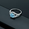 thumbnail image 4 of Gem Stone King 2.70 Ct Round Swiss Blue Topaz 925 Sterling Silver Ring (Size 9), 4 of 4