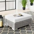 thumbnail image 3 of Modway Conway Outdoor Patio Wicker Rattan Ottoman in Light Gray White, 3 of 9