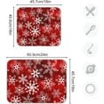thumbnail image 3 of Christmas Dish Drying Mat, Red Pattern With Snowflakes Flower Dish Drying Mat for Kitchen Countertops Sinks Drying Mat Absorbent Heat Resistant Dishes Drainer Pad 16 x 18 Inch, 3 of 7