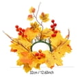 thumbnail image 2 of 2Pcs Autumn Maple Leaf and Berry Wreaths, 12.6in Fall Foliage Decoration for Indoor Home Decor, Seasonal Harvest Floral Accent Ornament, 2 of 7