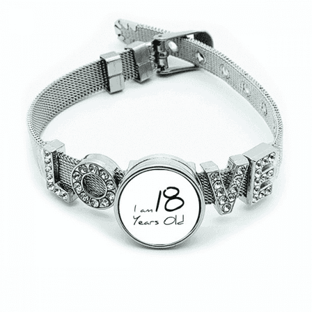 i am 18 old age young Bracelet Wristband Crystal Love Adjustable Bangle