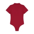 thumbnail image 4 of Aislor Men's Turn-Down Collar Short Sleeve Shirt Button Crotch Leotard One Piece Bodysuit Rompers, 4 of 7