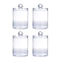 thumbnail image 1 of Vobor 4Pcs Storage Jar Clear Round PS Plastic Bathroom Canister Set for Qtips Cotton Swabs Balls Cosmetic Pads, 1 of 9