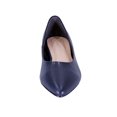 thumbnail image 2 of PEERAGE Tasha Women Wide Width Classic Pointed Toe Leather Casual or Dress Flat with Stack Heel NAVY 8.5, 2 of 6