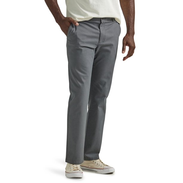 Pantalón Lee Extreme Motion, parte delantera plana, delgado, recto, para hombre, gris, 34 de ancho x 29 de largo