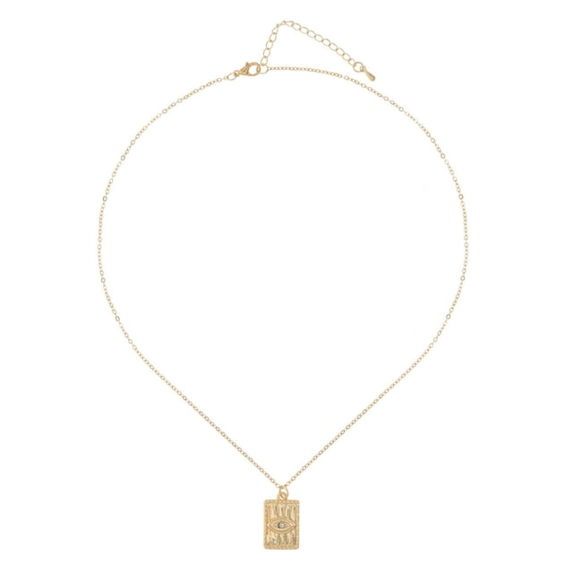 Collar dorado mujer CYRA con dije de ojo