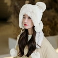 thumbnail image 5 of Dyfzdhu Women Fashion Winter Hat Plush Thicken Custom Warm Hats Wool Cap White, 5 of 5