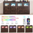 thumbnail image 4 of ChVans LED Farmhouse TV stand for up to 85" TVs with Power Outlet, 74" Large Entertainment Center Console Table, 33.5" Tall Rustic Media Console w/Storage Shelves for Living Room, 4 of 8