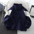thumbnail image 2 of fatyb Boys Girls Full Zip Fleece Jacket with Pockets Kids Long Sleeve Stand Collar Warm Outwear Coat, 2 of 3
