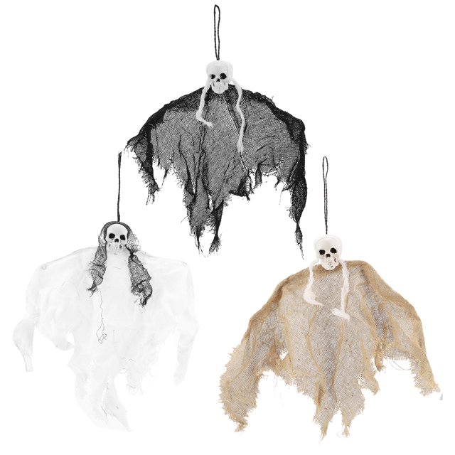 3 colgantes espeluznantes de Halloween con forma de fantasma para casa embrujada.
