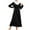 Black, variant on Fesfesfes Women's Spring Dresses For Women Mu-slim Robe Dress Solid Color Long Sleeve Dress