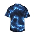 thumbnail image 3 of Uemuo Blue Lightning Printed Regular Fit Short Sleeve Casual Hawaiian Shirt for Men,Aloha shirt,Tropical shirt,Floral print shirt,Vacation Beach shirt-X-Large, 3 of 9