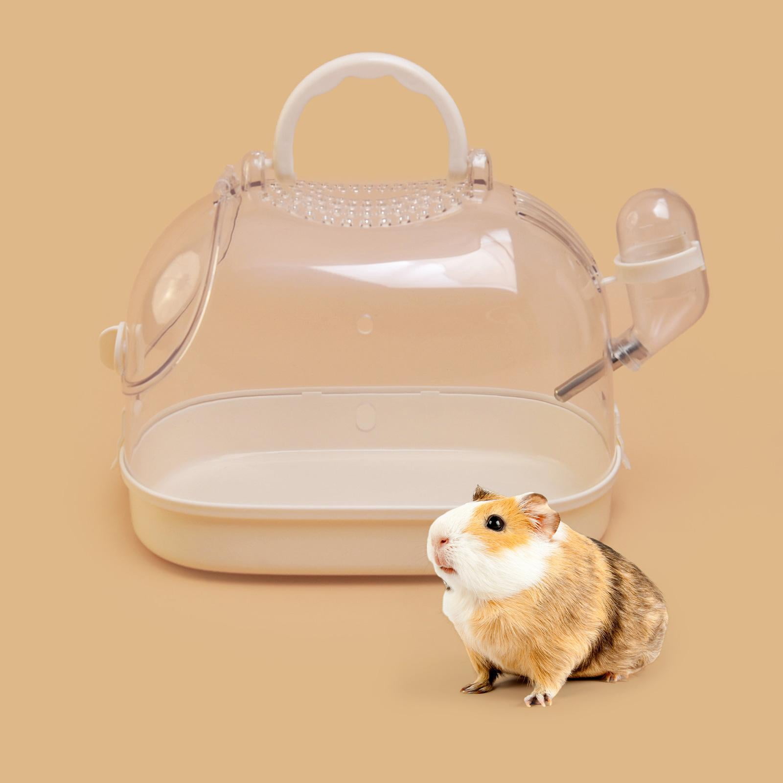 TOOYFUL Hamster Carrier Cage Clear Guinea Pig Cage for Mice Chinchilla Small Animals white