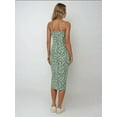 thumbnail image 4 of Allover Flower Print Bodycon Midi Dress with Slit, 4 of 6