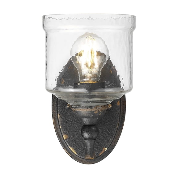 Golden Lighting Keating 1-light Wall Sconce in Antique Black Iron