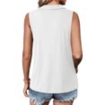thumbnail image 3 of Summer Sleeveless Half Sleeve Solid Knit Tops Lapel Tank Vest, 3 of 6