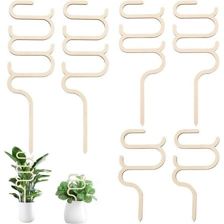 Wood Vine Plant Support Leaf Shape Garden Stakes Blanched Almond 273~323x100~102x4mm 6pcs/set