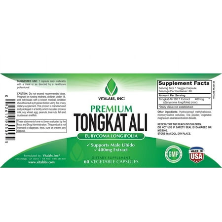 Tongkat Ali Extract - Premium Natural Testosterone Booster, Potent 400mg To Naturally Support Low T, Libido, Lean Muscle Mass, Overall Well-Being, 120 VCaps