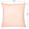 thumbnail image 2 of 22" x 22" Throw Pillowcases (Cover Only) - 85/15 Nylon, Spandex - Luxurious, Silky, Stretchy & Soft - 1 Pcs Solid Color - A Perfect Choice for Couch Chairs Sofa Bed Adult or Kids Bedroom, Cream Peach, 2 of 7