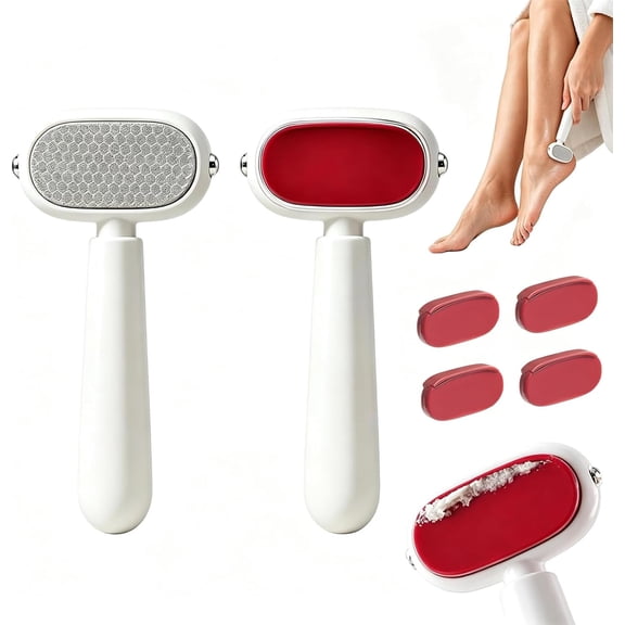 Dual Sided Foot File Callus Remover Double-Sided Foot Scraper for Callus Removal, Replaceable Stainless Steel Blade(a)
