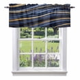 thumbnail image 2 of Abstract Art Window Valance for Kitchen, Retro Blue Gold Marble Texture Rod Pocket Short Curtain for Small Windows, Light Filtering Decorative Valance, 60 x 18 Inch, 1 Panel, 2 of 9