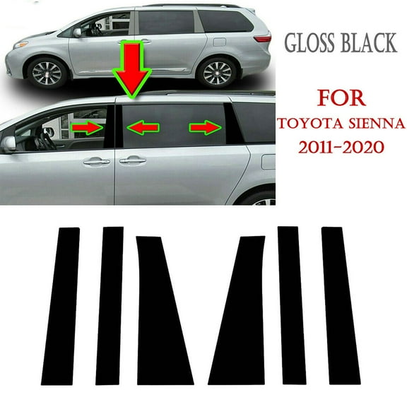 Possbay Window Pillar Posts Door Side Trim Covers Fit For Toyota Sienna 2010-2020