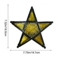 thumbnail image 3 of Five Pointed Star Windproof Candle Holder Iron Stained Glass Lantern Vintage Candlestick Holiday Decoration Hanging Wind Lamp Metal Glass Candlelight Decor, 3 of 5