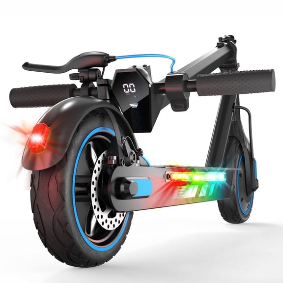 Electric Scooter for Adults, 600W Motor, 10"Solid Tires, up to 25 MPH and 22-30 Miles Range, Foldable Commuter E Scooter with Drum Braking System and Smart APP Control Blue