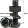 thumbnail image 2 of 50pcs Nylon cross head screw nut flat washer three combination set M2x4mm, 2 of 5