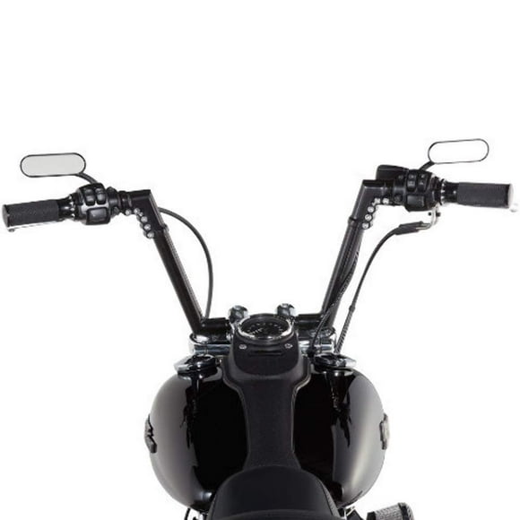 Arlen Ness Black Micro Mini Oval Mirrors for Harley-Davidson - 13-412 13-413